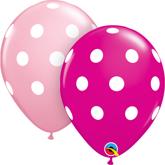 Μπαλόνια 11 Big Polka Dots Pink & Berry /25 τεμ