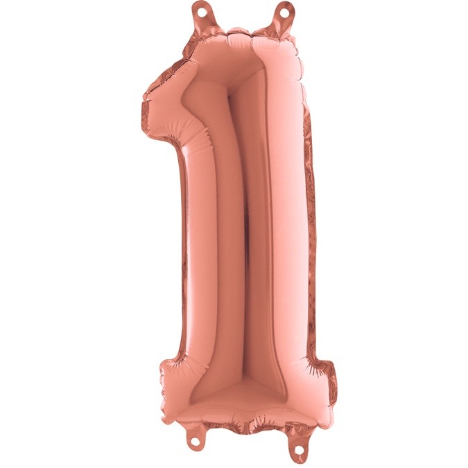 Mini Shape Rosegold Μπαλόνια Αριθμοί 36 cm – 14″