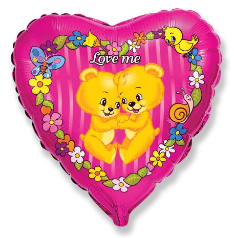 Μπαλόνι Φοιλ 18 Καρδιά Love Me Αρκουδάκια / 46 εκ