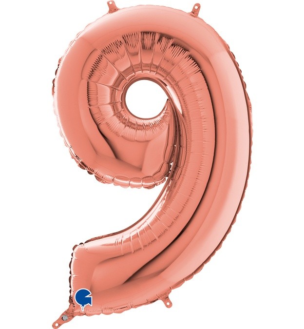 Μπαλόνια Αριθμοί Ροζ Χρυσό 66 cm - 26"