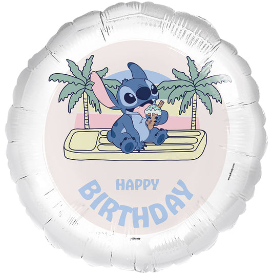 Μπαλόνι Φοιλ 17 Stitch  Happy Birthday / 43 εκ