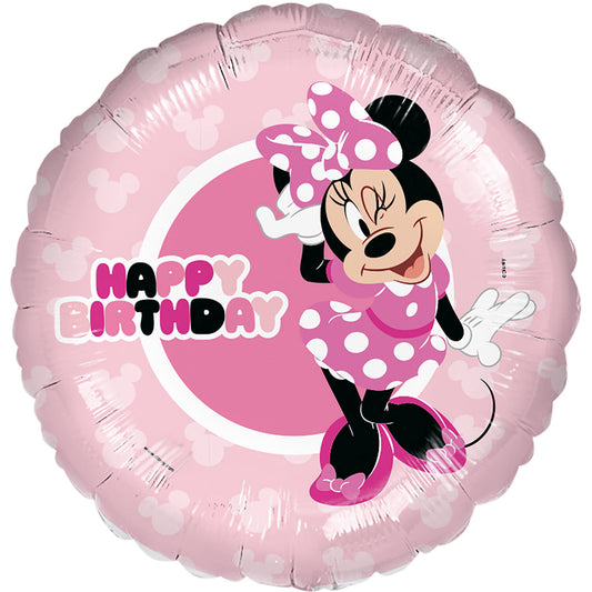 Μπαλόνι Φοιλ 17 Minnie Mouse Happy Birthday Pink-Ροζ / 45 εκ