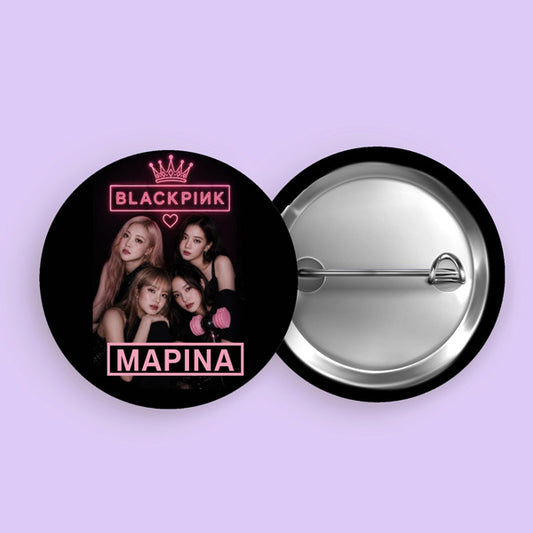 Κονκάρδα για Τσάντα - Black Pink (Με Όνομα)