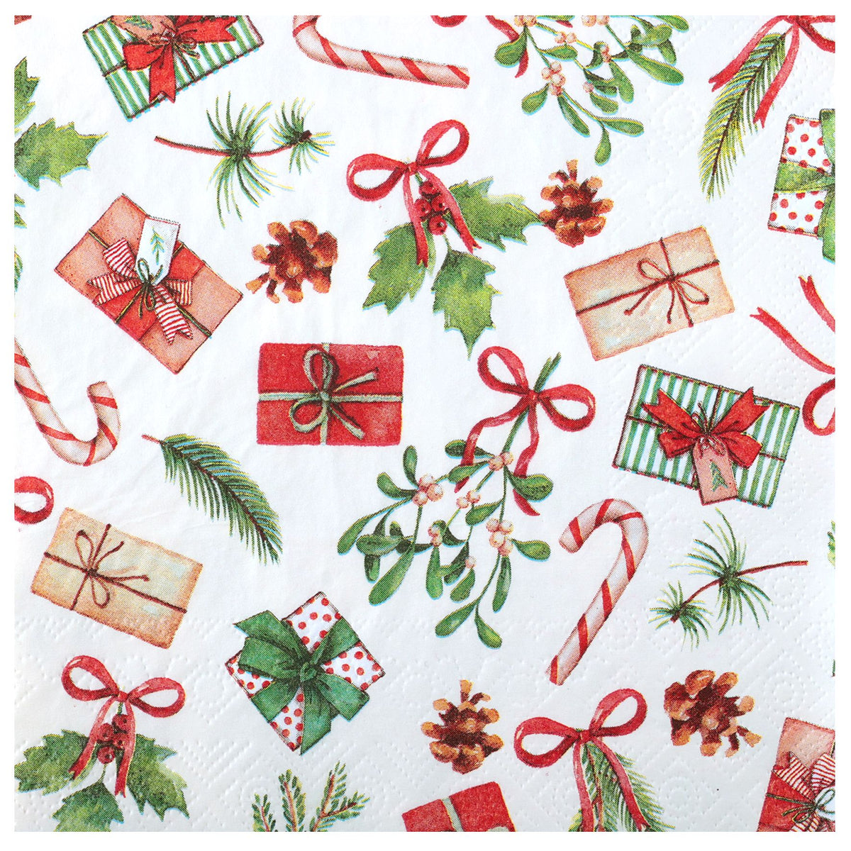 Christmas Bouquet Napkins Multicoloured 33 x 33 cm / Polybag of 20 pieces