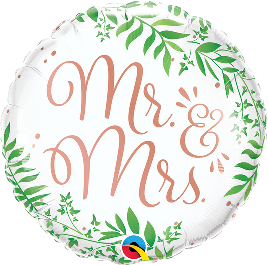Μπαλόνι Φοιλ 18 Mr. & Mrs. Elegant Greenery / 45 εκ