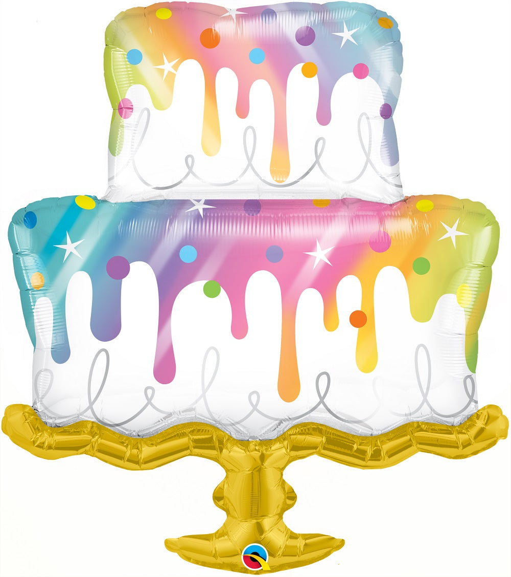 Μπαλόνι Φοιλ 39'' Σχήμα Rainbow Drip Cake / 99 εκ