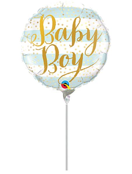 10" Mini Shape μπαλόνι Baby Boy stripes