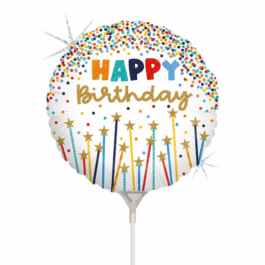 10" Mini Shape Μπαλόνι - Birthday Star Candles
