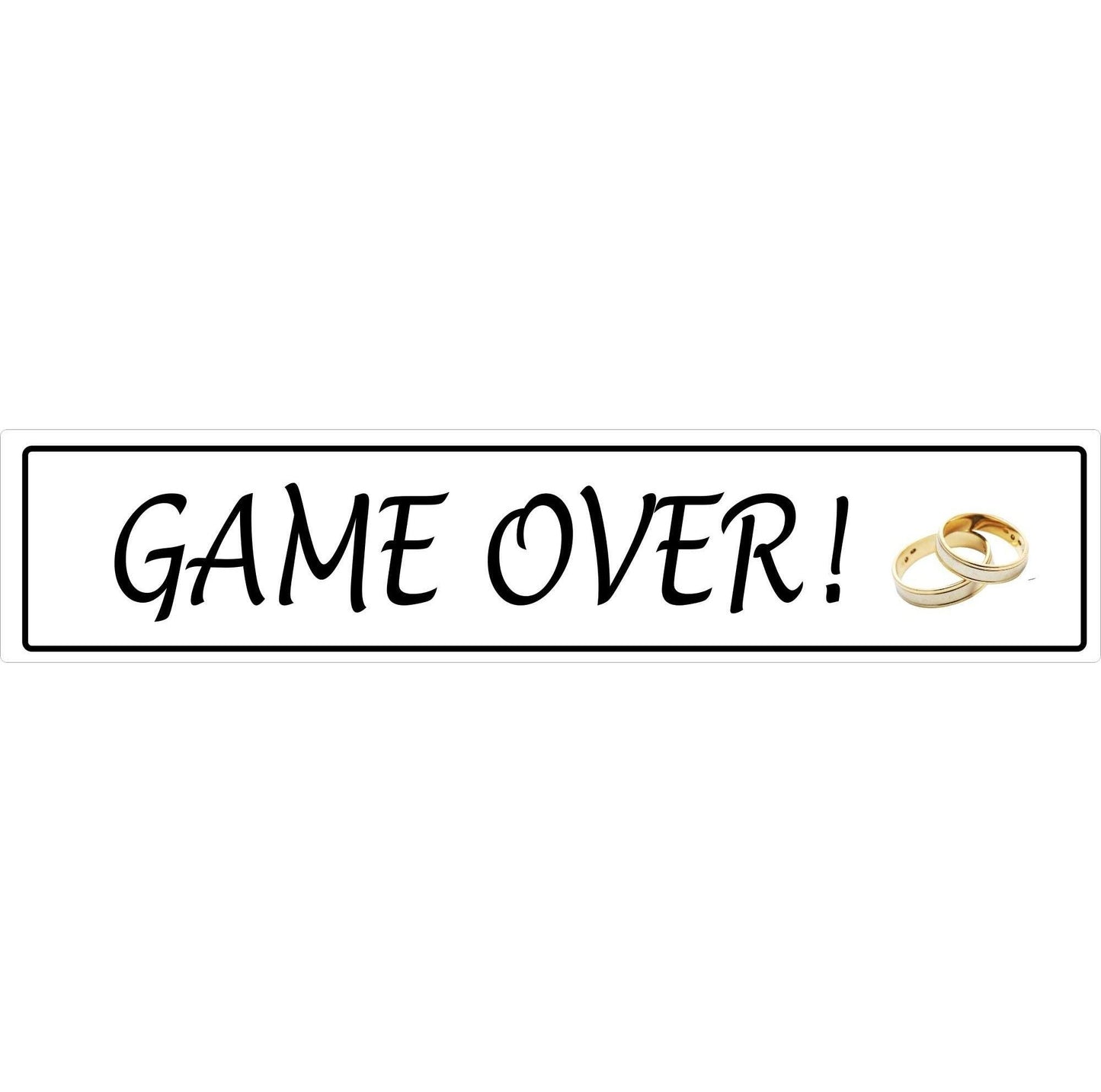 Πινακίδα αυτοκινήτου γάμου "Game Over" με βέρες (2 τεμ)