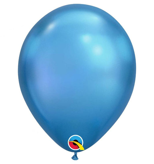 11" Chrome Μπλε λάτεξ μπαλόνι