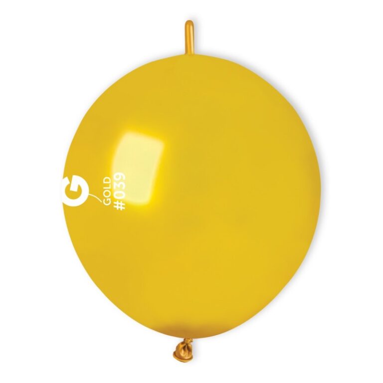 12" Χρυσό μπαλόνι Link-O-Loons με ουρίτσα (100 τεμ)