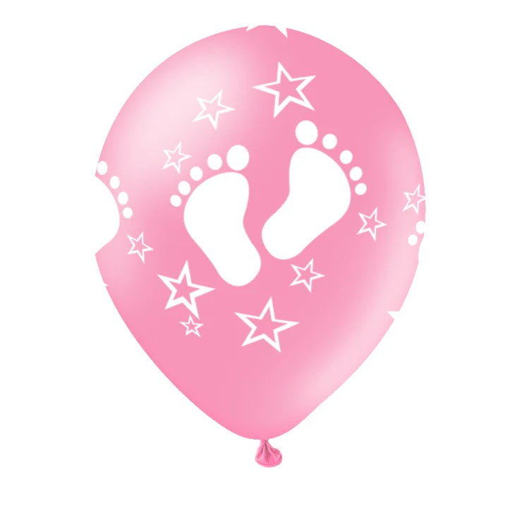 12" Μπαλόνι ροζ Πατουσάκια (6 τεμ)