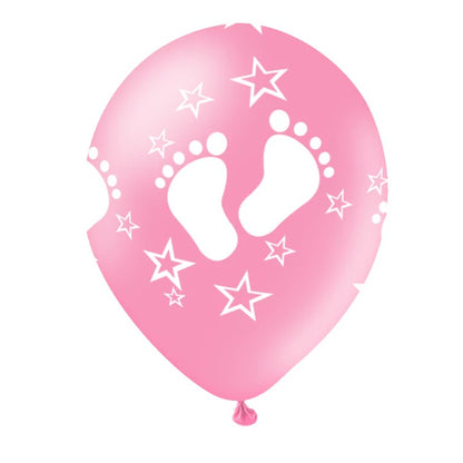 12" Μπαλόνι ροζ Πατουσάκια (6 τεμ)