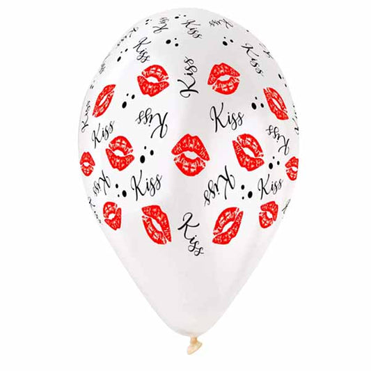 12" Μπαλόνι τυπωμένο διάφανο Kiss (25 τεμ)