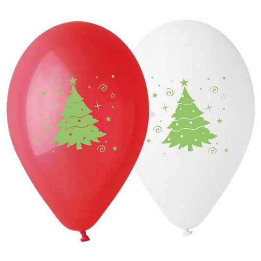 12" Μπαλόνι τυπωμένο Έλατο (25 τεμ)