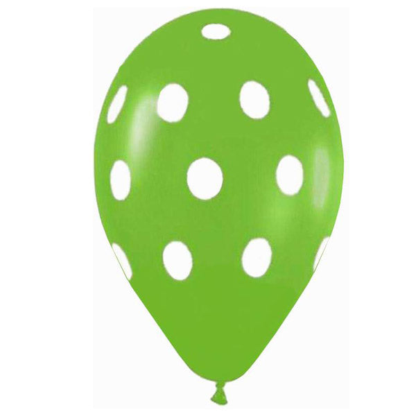 12" Μπαλόνι τυπωμένο λαχανί πουά (25 τεμ)