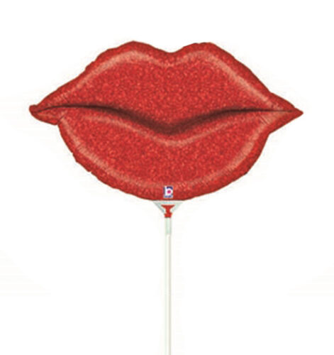 14'' Μπαλόνι Κόκκινα Χείλια με Glitter