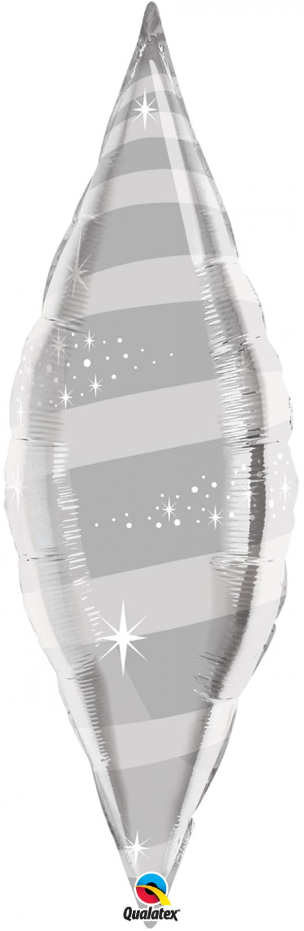 Μπαλόνι φοιλ σχήμα 38 Taper Swirl Silver