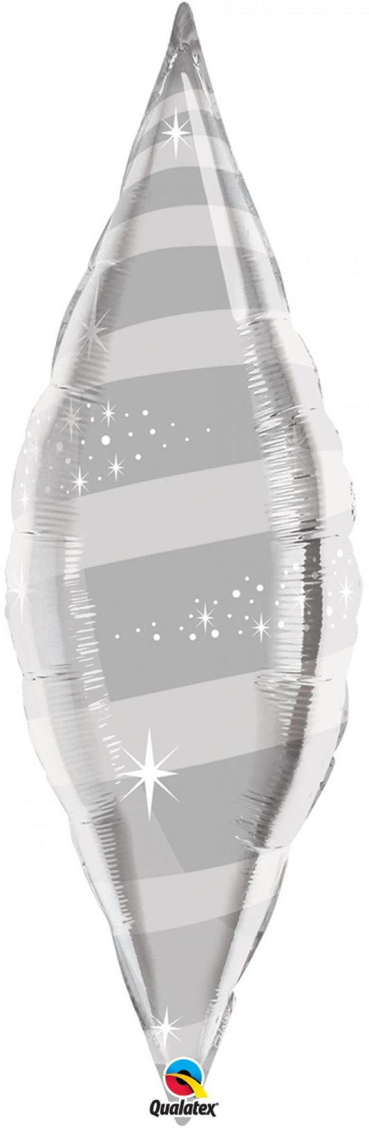 Μπαλόνι φοιλ σχήμα 38 Taper Swirl Silver