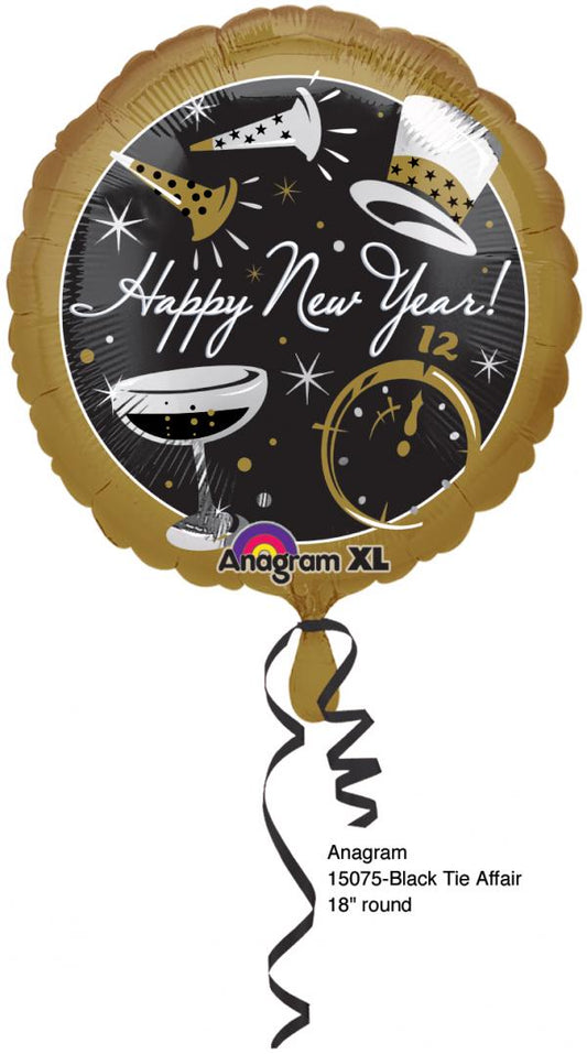 Μπαλόνι Φοιλ 18 Στρογ. Black Tie Affair Happy New Year