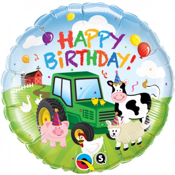 Μπαλόνι Φοιλ 18 Στρογγυλό Birthday Barnyard