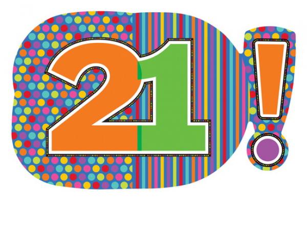 Φοιλ Μπαλόνι Σχήμα Birthday Dots Stripes Νούμερο 21