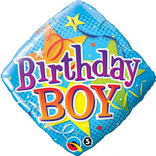 Foil 18 Diamond Shape Birthday Boy Stars