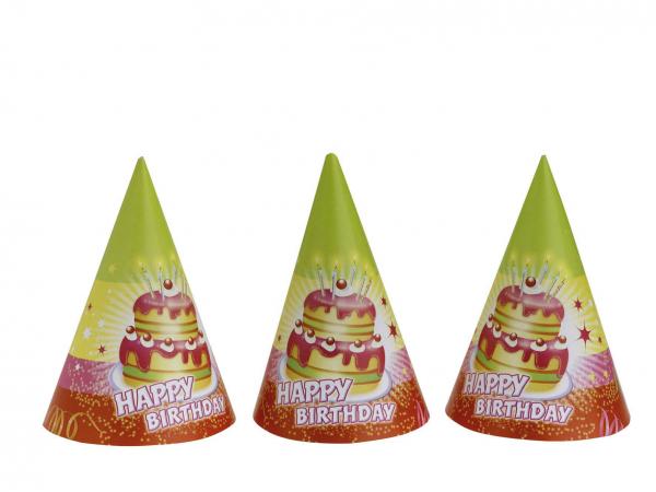 Καπελάκια Happy Birthday Cake /6 τεμ