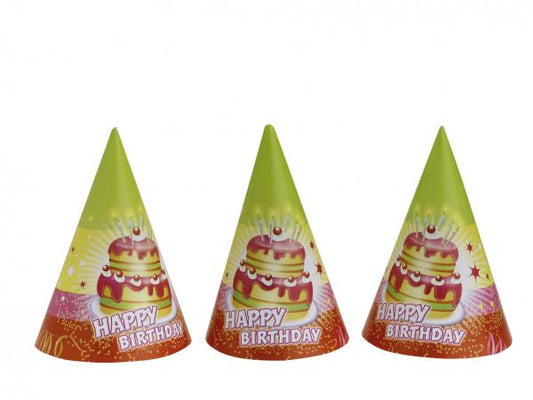 Καπελάκια Happy Birthday Cake /6 τεμ