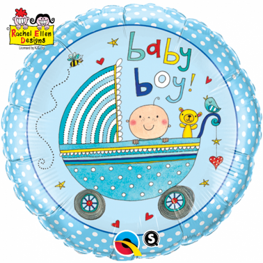 Foil 18 Στρογγυλό Baby Boy Stroller Rachel Ellen