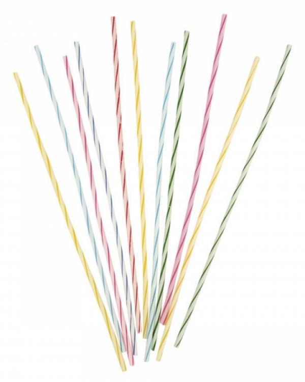 Κεριά λεπτά Ριγέ /24 τεμ