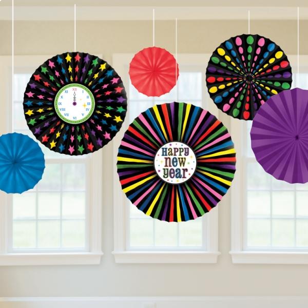 Διακοσμητικές Βεντάλιες Χάρτινες New Year /6 τεμ