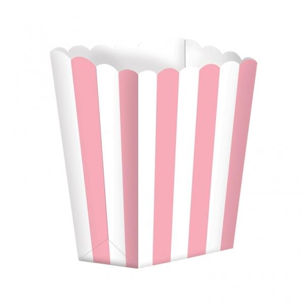 Κουτί Pop Corn Ριγέ Ροζ /5 τεμ