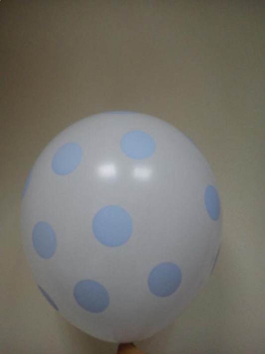 Pastel R100 Λευκά με Σιέλ Πουά /25 τεμ