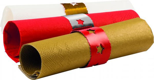 Κρίκος Χαρτ. Πετσέτας με Αστέρια /15 τεμ