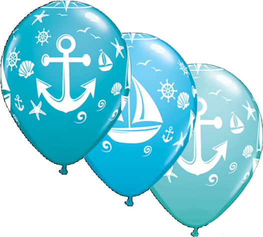 Μπαλόνια Λάτεξ 11 Tropical Sailboat & Anchor /25 τεμ