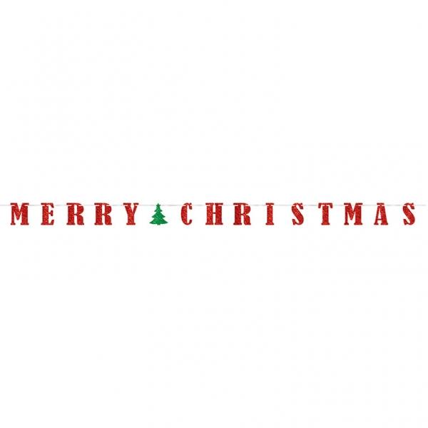 Γιρλάντα γράμματα Glitter Merry Christmas 3,65m