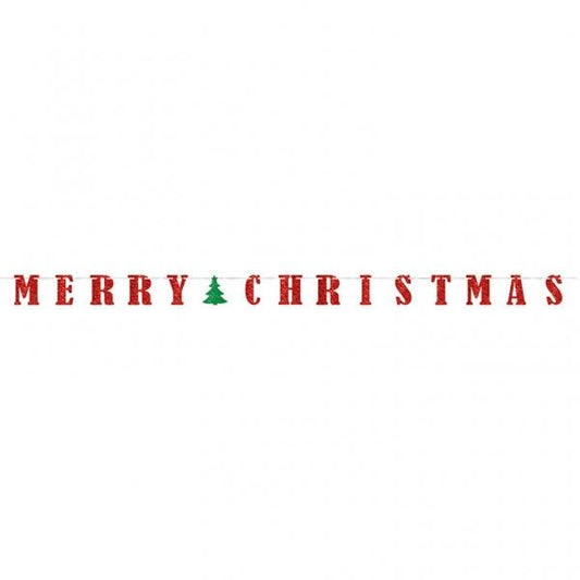 Γιρλάντα γράμματα Glitter Merry Christmas 3,65m