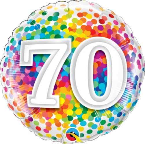 Μπαλόνι Φοιλ 18 Στρογ. Νούμερο 70 Rainbow Confetti
