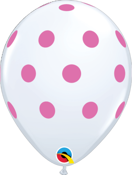 Μπαλόνια Λάτεξ 11 Big Polka Dots Pink /25 τεμ