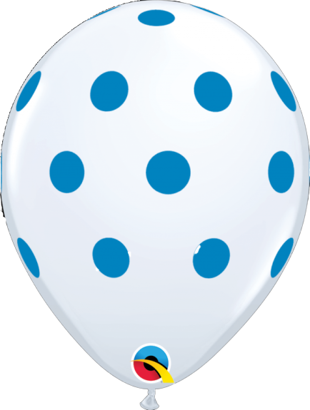 Μπαλόνια Λάτεξ 11 Big Polka Dots Blue/25 τεμ