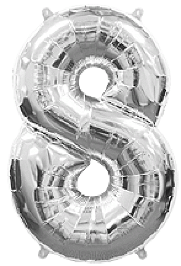 Μπαλόνι Φοιλ Σχήμα Ασημί Νούμερο 8 Ασυσκεύαστο