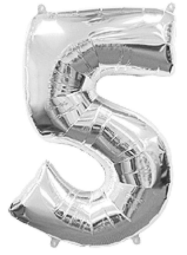 Μπαλόνι Φοιλ Σχήμα Ασημί Νούμερο 5 Ασυσκεύαστο