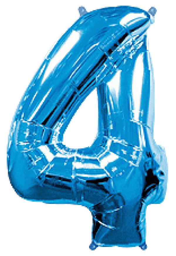 Μπαλόνι Φοιλ Σχήμα Μπλε Νούμερο 4 Ασυσκεύαστο 