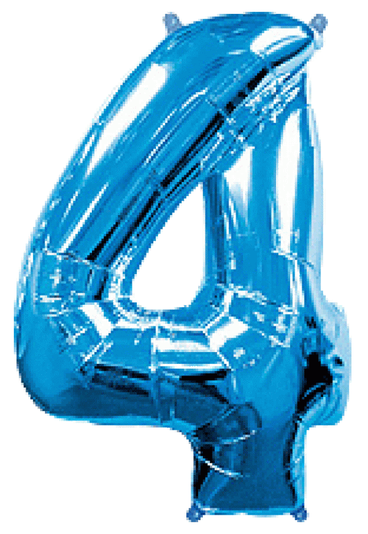 Μπαλόνι Φοιλ Σχήμα Μπλε Νούμερο 4 Ασυσκεύαστο 