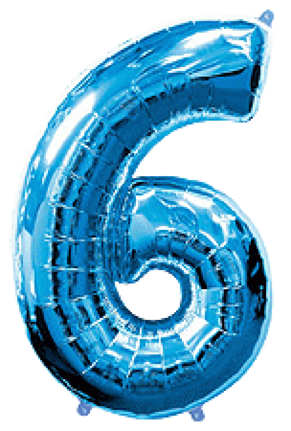 Μπαλόνι Φοιλ Σχήμα Μπλε Νούμερο 6 Ασυσκεύαστο