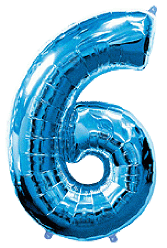 Μπαλόνι Φοιλ Σχήμα Μπλε Νούμερο 6 Ασυσκεύαστο