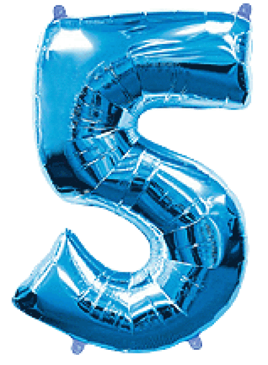 Μπαλόνι Φοιλ Σχήμα Μπλε Νούμερο 5 Ασυσκεύαστο