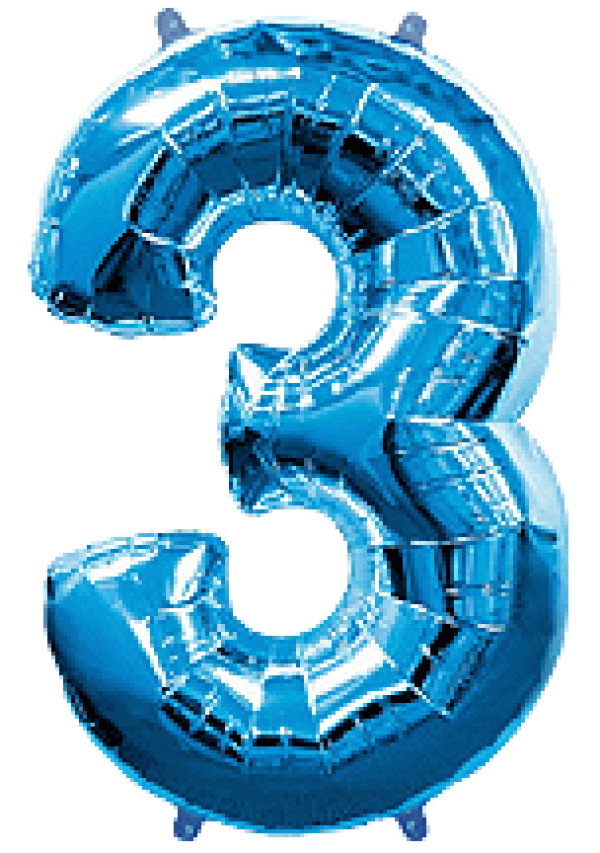 Μπαλόνι Φοιλ Σχήμα Μπλε Νούμερο 3 Ασυσκεύαστο