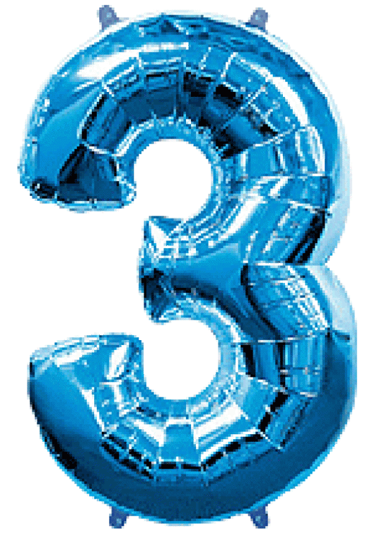 Μπαλόνι Φοιλ Σχήμα Μπλε Νούμερο 3 Ασυσκεύαστο